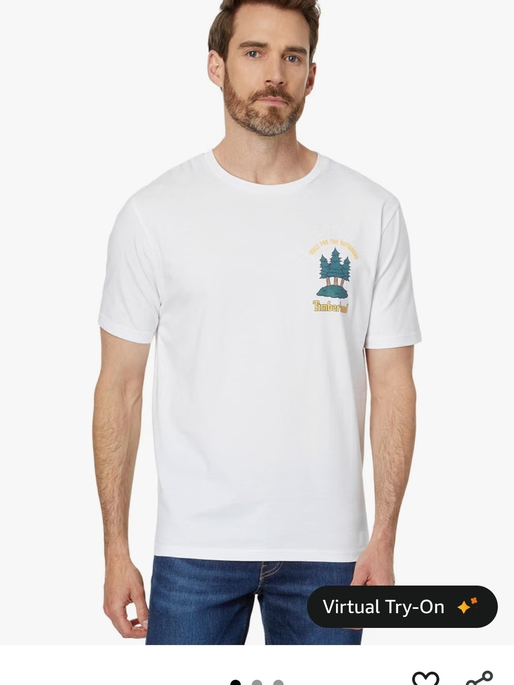 Timberland White Graphic Crew Neck Short Sleeve Tee